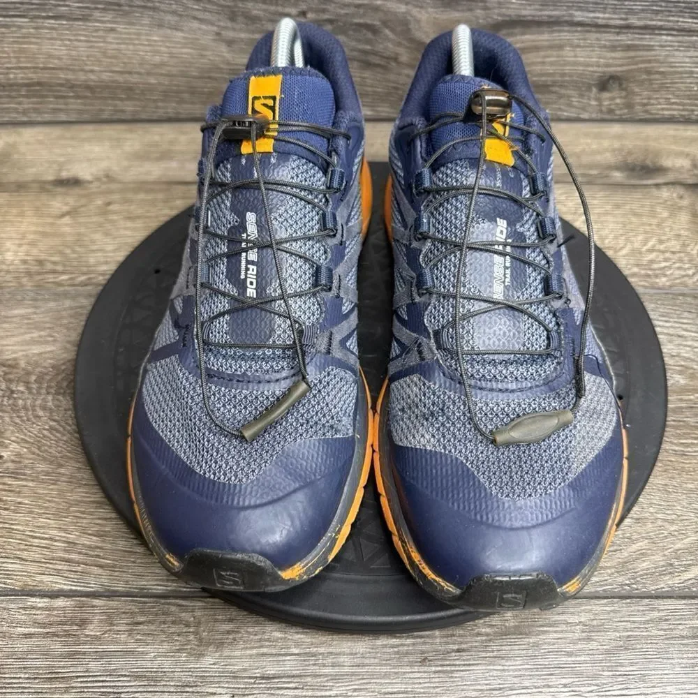 Salomon Sense Ride Athletic Trail Hiking Sneakers Shoes Blue/Orange Men’s Sz 9.5